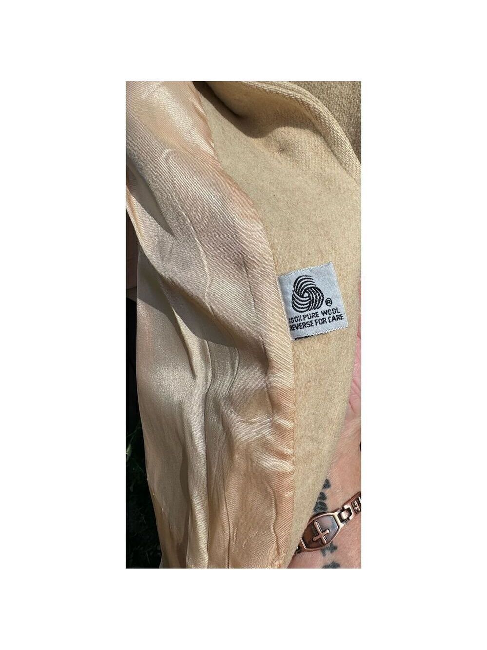 Vintage Herman Kay wool coat baby pink satin lining - Picture 2 of 13